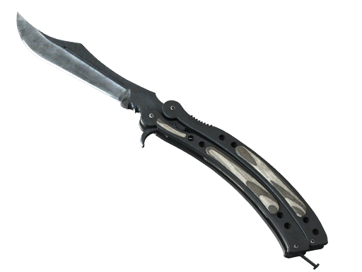 ★ Butterfly Knife | Black Laminate (Battle-Scarred)